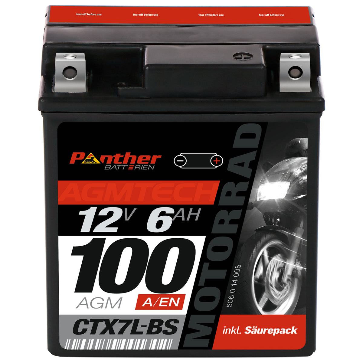 Panther AGM motor accu YTX7L-BS/ CTX7L-BS/ 50614