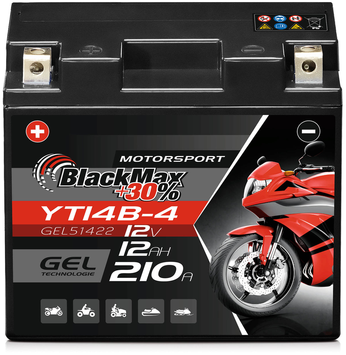 BlackMax GEL motor accu  YT14B-4/ CT14B-4/ 51422