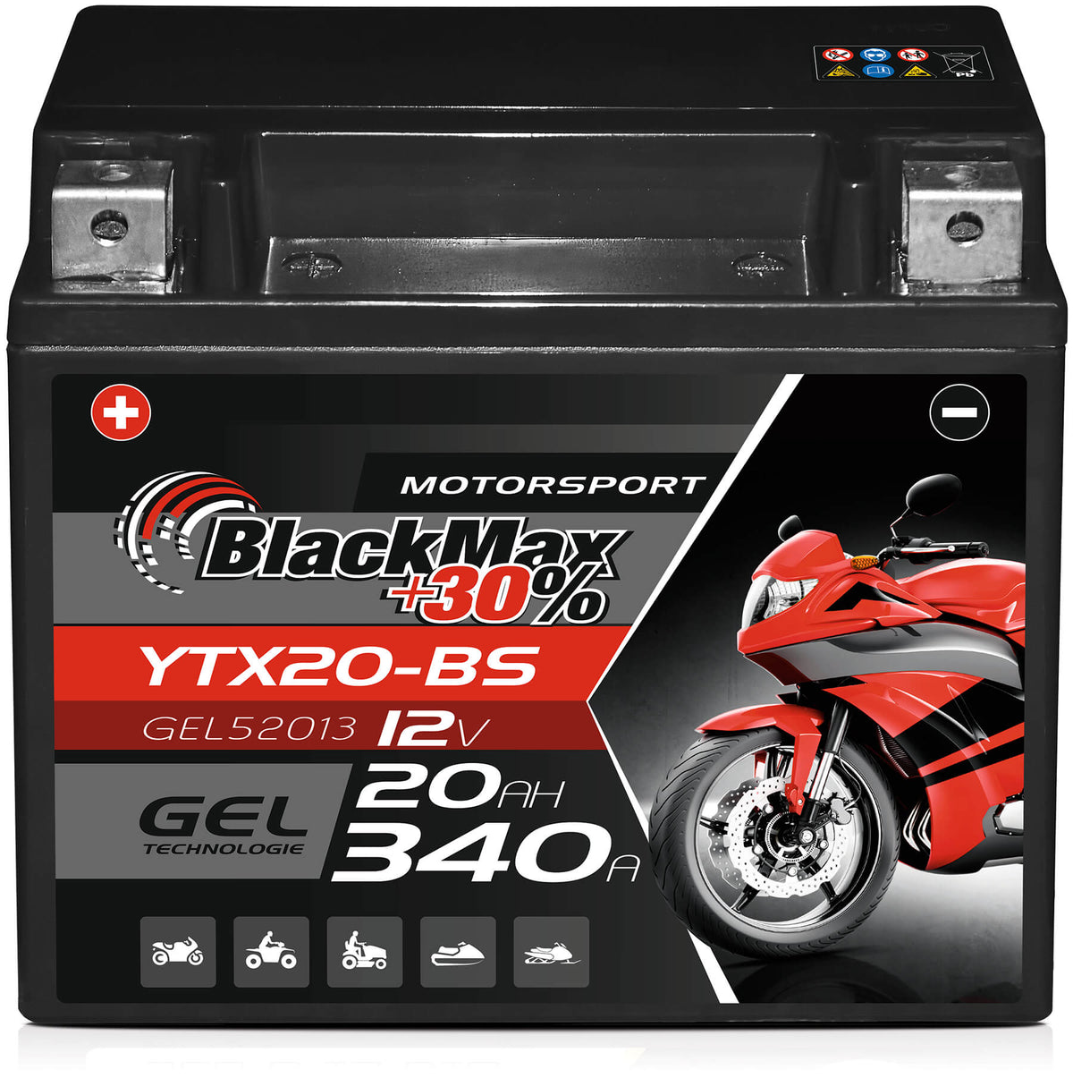 BlackMax GEL motor accu  YTX20-BS/ CTX20-BS/ 52013