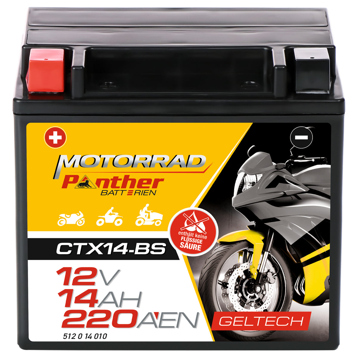 Panther GEL motor accu GEL YTX14-BS/ CTX14-BS/ 51214