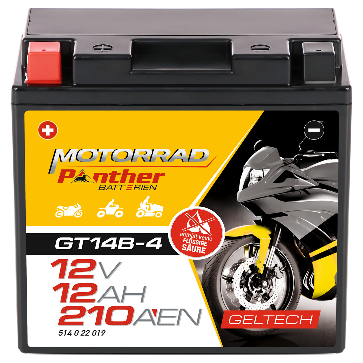 Panther GEL motor accu YT14B-4/ CT14B-4/ 51422