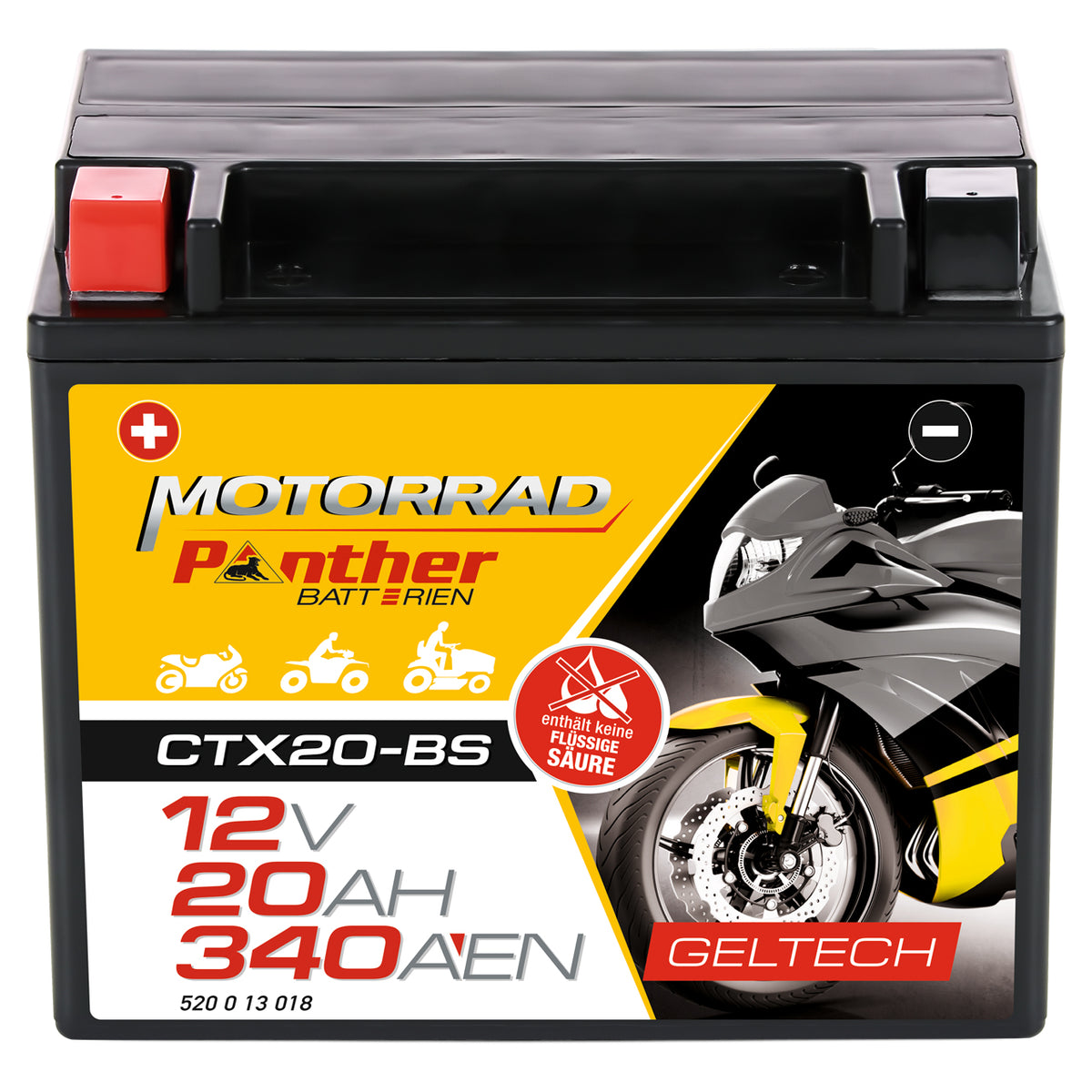 Panther GEL motor accu YTX20-BS/ CTX20-BS/ 52013