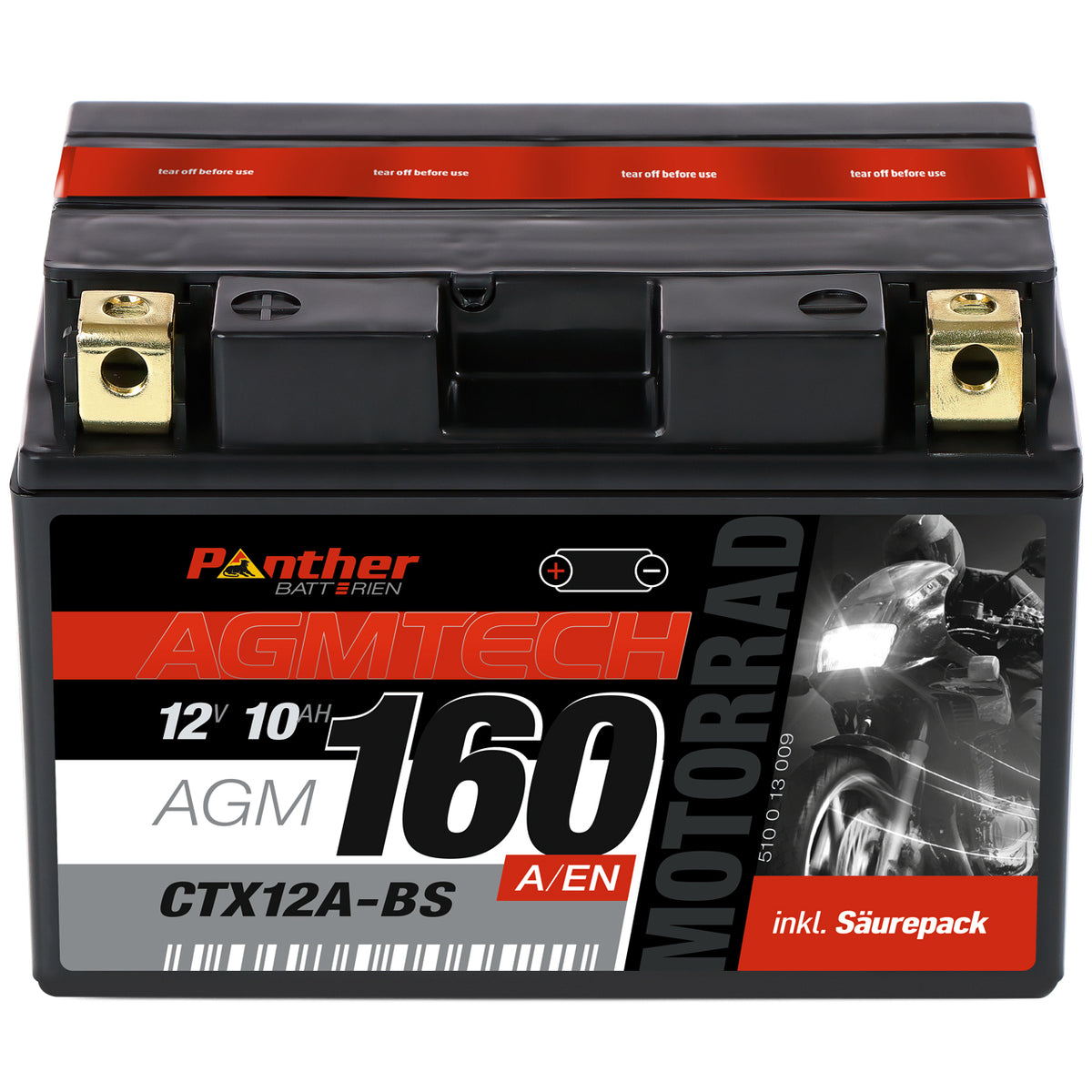 Panther AGM motor accu YTX12A-BS/ CTX12A-BS/ 51013