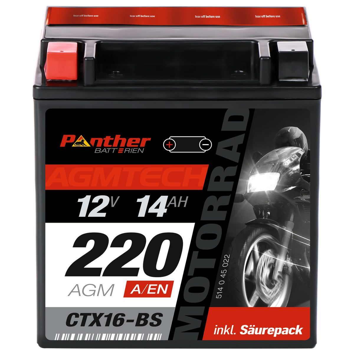 Panther AGM motor accu YTX16-BS/ CTX16-BS/ 51445