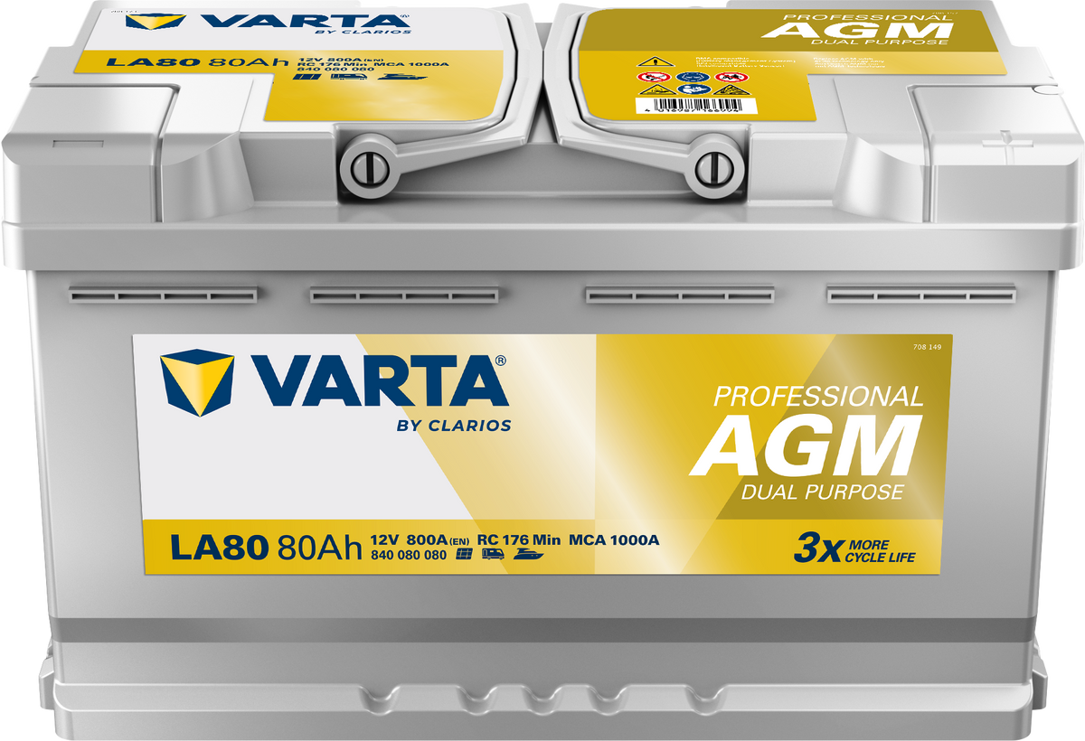 Varta Professional Dual Purpose AGM LA80
