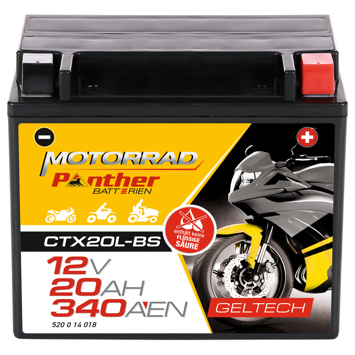 Panther GEL motor accu YTX20L-BS/ CTX20L-BS/ 52014