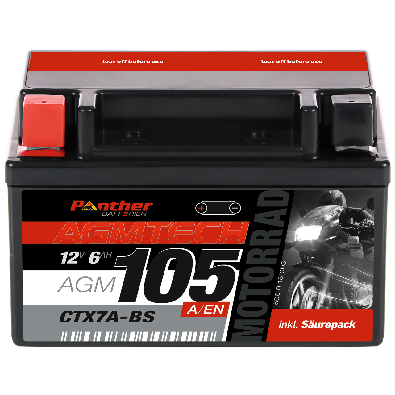 Panther AGM motor accu YTX7A-BS/ CTX7A-BS/ 50615